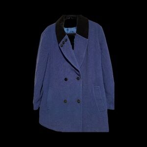 Women's Double-Breasted Blue Coat